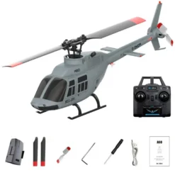 A60 BELL206 90-Class 2.4G 4CH Single Rotor Flybarless Mini RC Helicopter Model with Optical Flow Altitude Hold 1/42 Scale