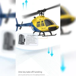 A60 BELL206 90-Class 2.4G 4CH Single Rotor Flybarless Mini RC Helicopter Model with Optical Flow Altitude Hold 1/42 Scale