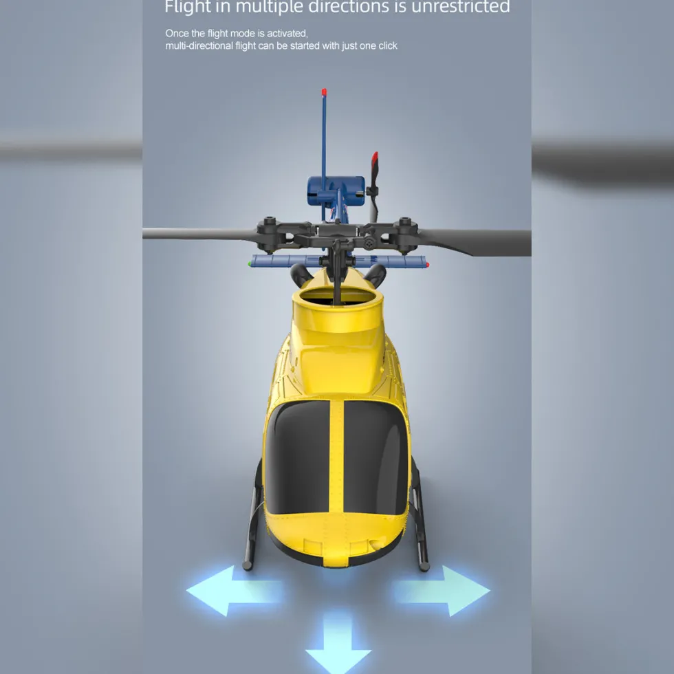 A60 BELL206 90-Class 2.4G 4CH Single Rotor Flybarless Mini RC Helicopter Model with Optical Flow Altitude Hold 1/42 Scale