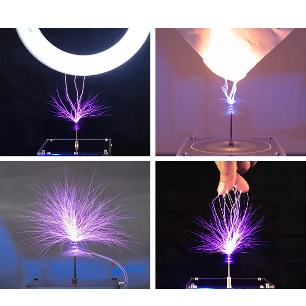 Bluetooth Musical Tesla Coil Plasma Speaker with Long Arc and Bluetooth Music Dual Mode Vinyl Record Shaped
