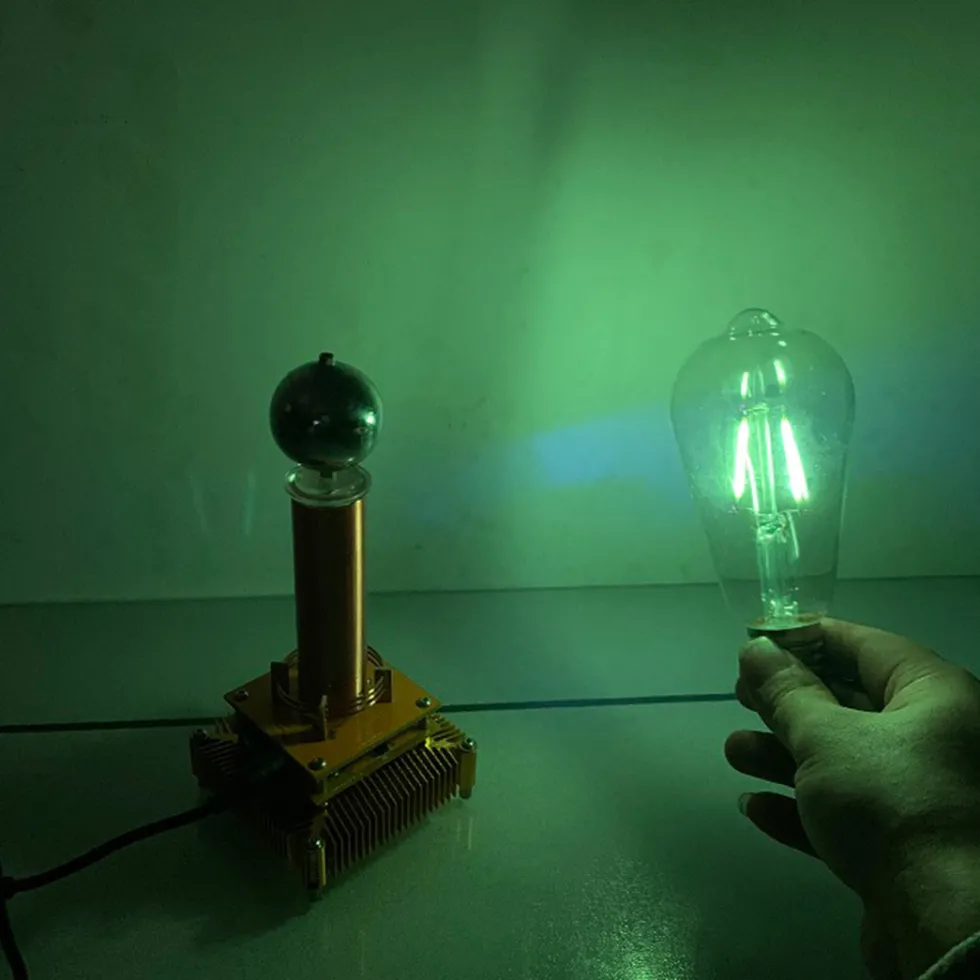 Bluetooth Singing Tesla Coil Music Speaker Plasma Loudspeaker Desktop Toy-US Plug