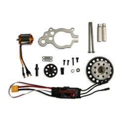 70cc Horizontally Opposed Twin-Cylinder Two-Stroke Air-Cooled Gasoline Engine Model with Electric Starter for Fixed-Wing RC Airplanes