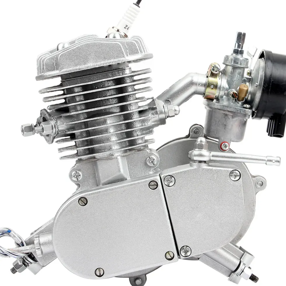 80CC Mini 2-Stroke CNC Single-Cylinder Pull-Start Gasolin Internal Combustione Engine for Beach Motorcycle Modification/Bicycle Assist