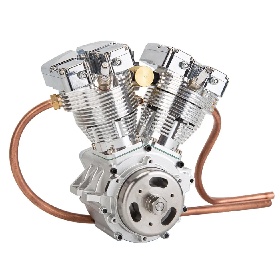 CISON FG-VT157 15.7cc Mini OHV V-twin V2 Shovelhead Engine 4-Stroke Air-cooled Gasoline Engine Motorcycle RC Engine Model