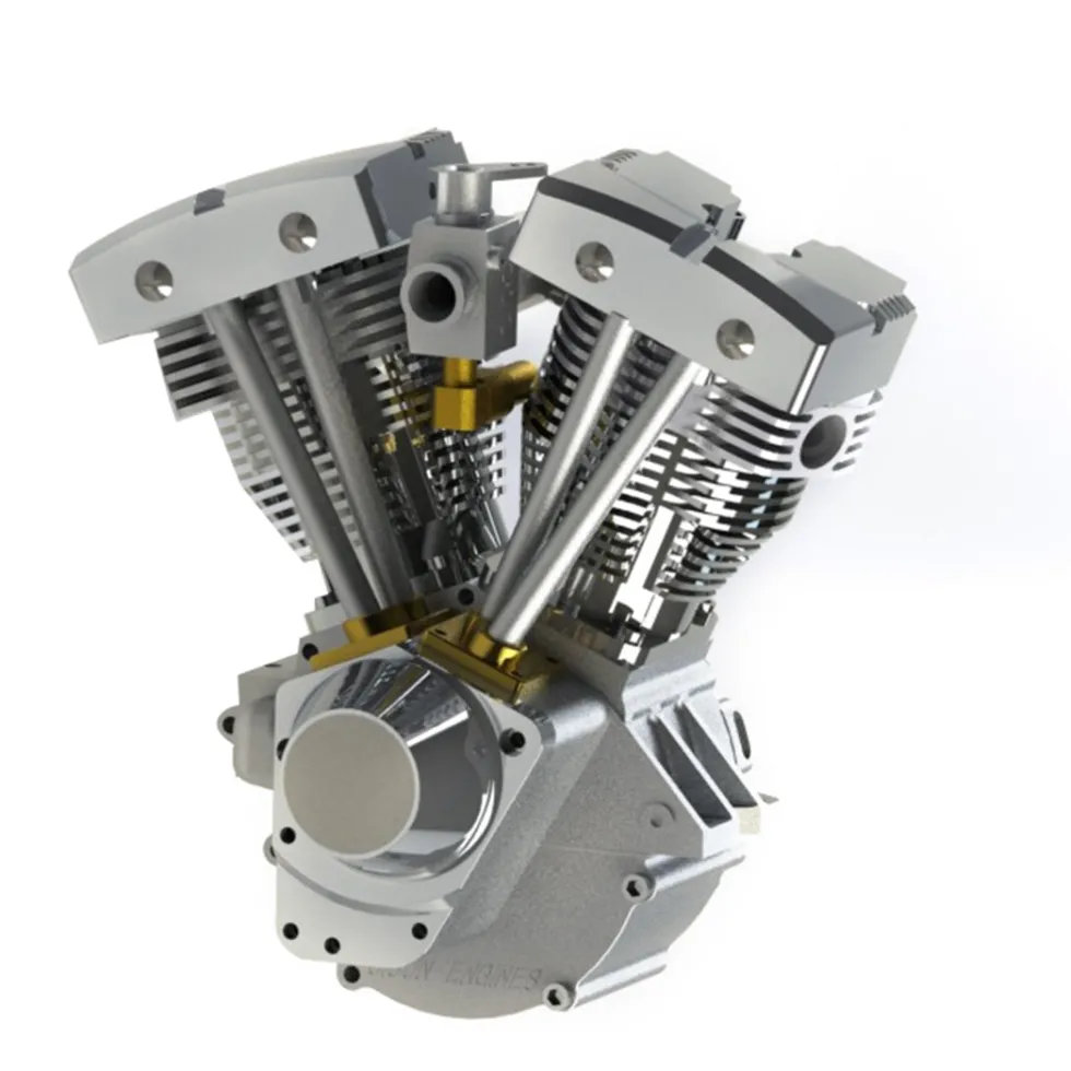 CISON FG-VT157 15.7cc Mini OHV V-twin V2 Shovelhead Engine 4-Stroke Air-cooled Gasoline Engine Motorcycle RC Engine Model
