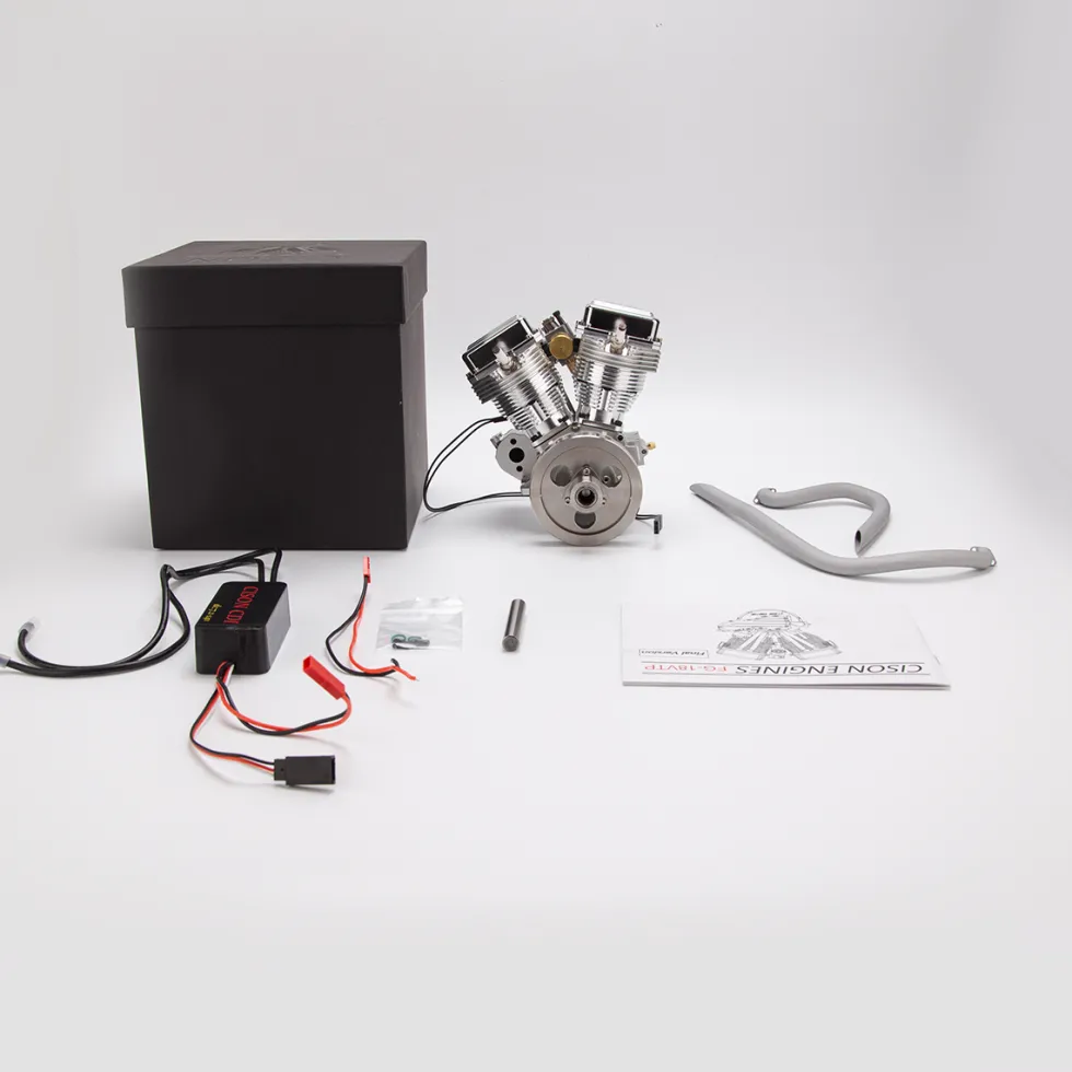 CISON FG-VT9 9cc V2 Engine V-Twin Dual Cylinder 4-Stroke Air-Cooled Gasoline Engine Motorcycle RC Engine Model