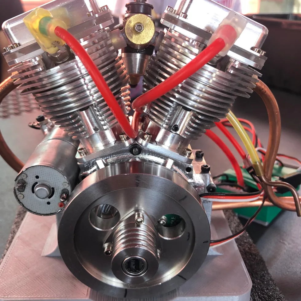 CISON FG-VT9 9cc V2 Engine V-Twin Dual Cylinder 4-Stroke Air-Cooled Gasoline Engine Motorcycle RC Engine Model