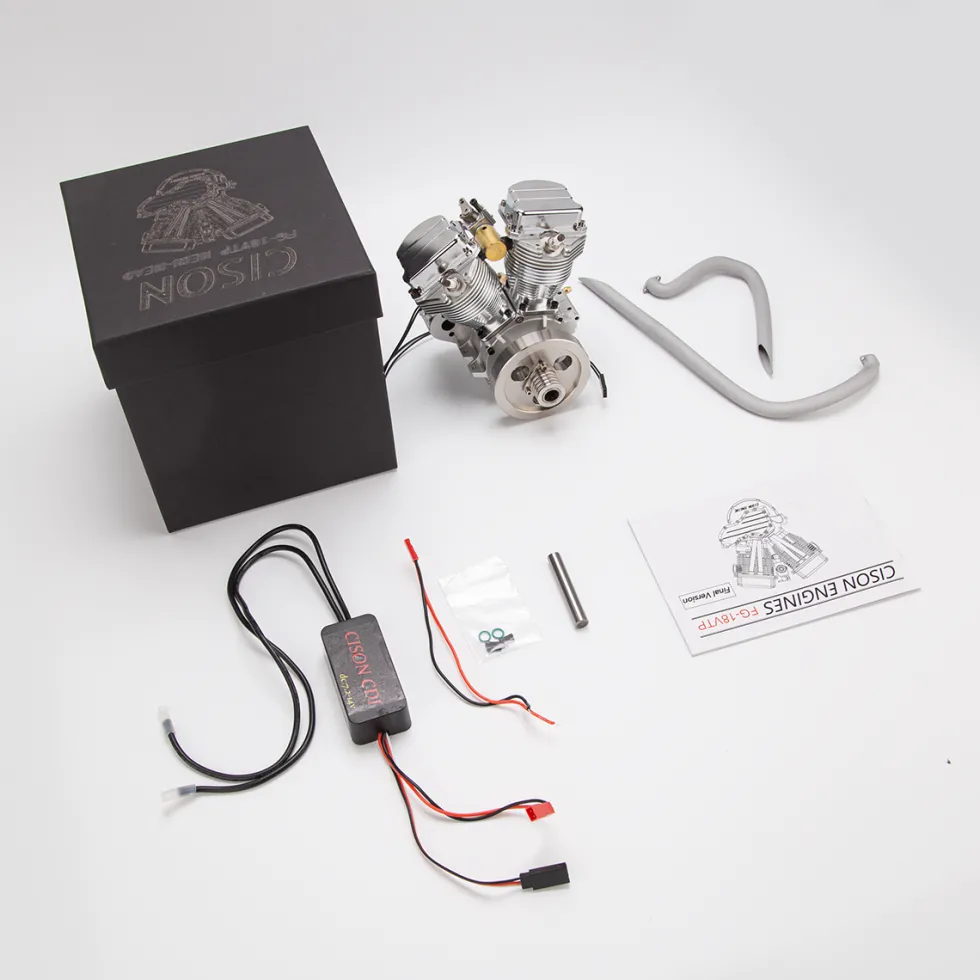 CISON FG-VT9 9cc V2 Engine V-Twin Dual Cylinder 4-Stroke Air-Cooled Gasoline Engine Motorcycle RC Engine Model