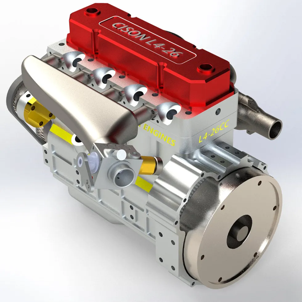 CISON L4-175 17.5cc Mini OHV Inline 4 Cylinder 4 Stroke Water-cooled L4 RC Gasoline Engine Model - Speed Up to 8,000rpm