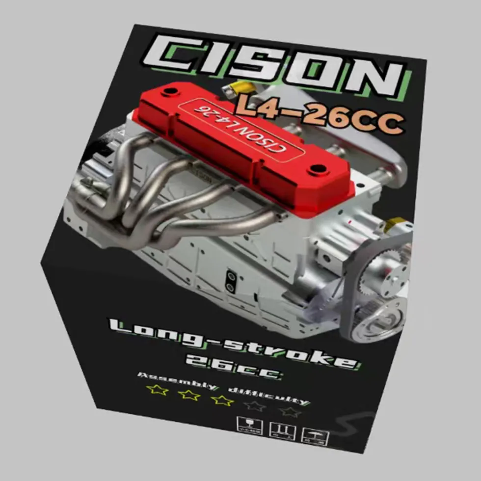 CISON L4-175 17.5cc Mini OHV Inline 4 Cylinder 4 Stroke Water-cooled L4 RC Gasoline Engine Model - Speed Up to 8,000rpm