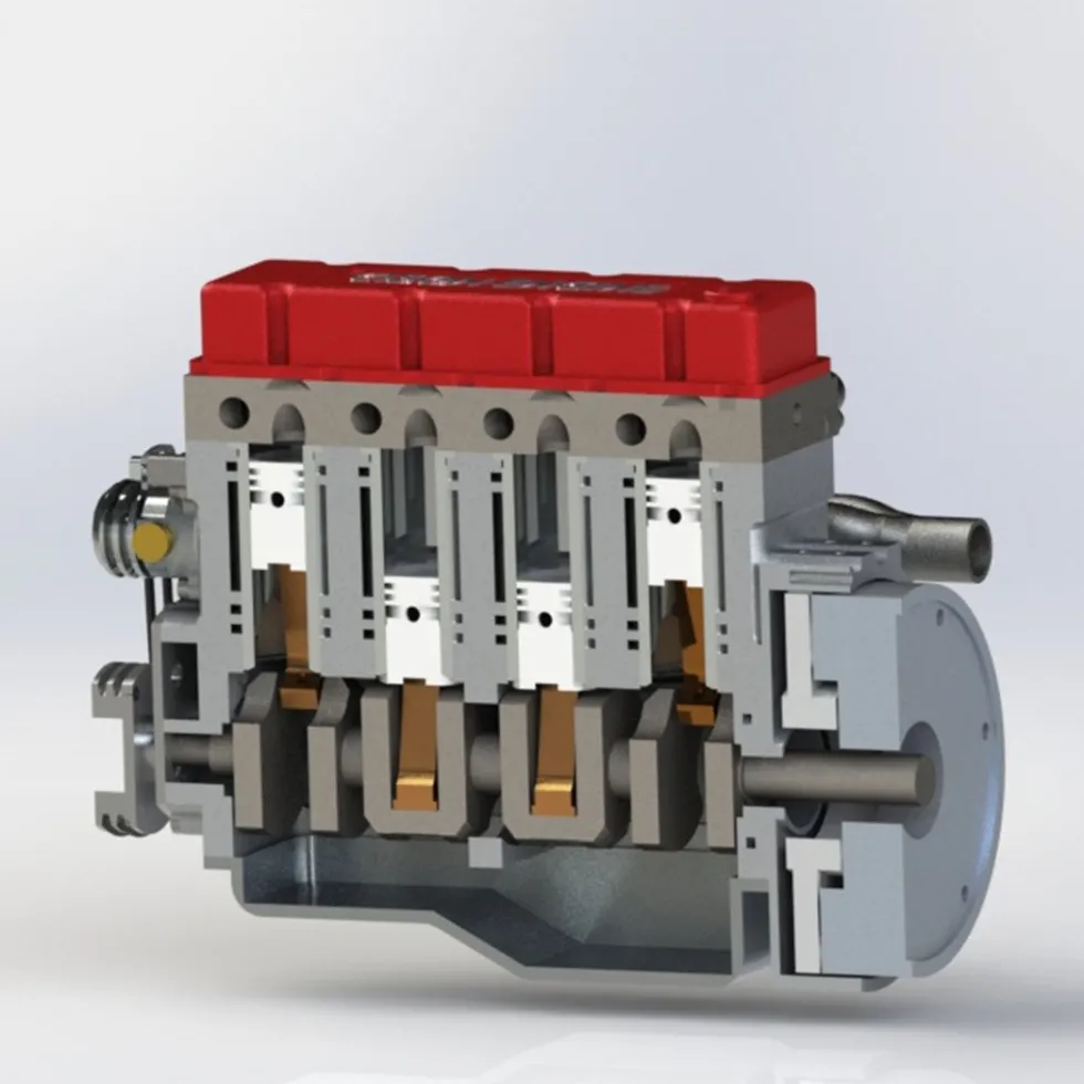 CISON L4-175 17.5cc Mini OHV Inline 4 Cylinder 4 Stroke Water-cooled L4 RC Gasoline Engine Model - Speed Up to 8,000rpm