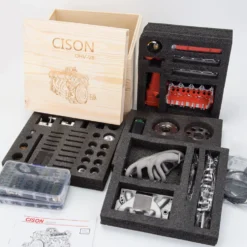 CISON Small-block 44CC 1/6 Scale Water-Cooled OHV 4-Stroke V8 Gas Engine Internal Combustion Engine - Build Your Own V8 Engine that Works