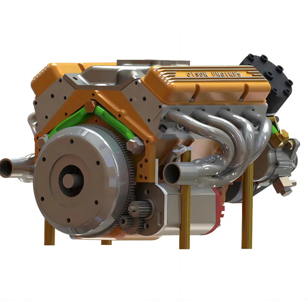CISON Small-block 44CC 1/6 Scale Water-Cooled OHV 4-Stroke V8 Gas Engine Internal Combustion Engine - Build Your Own V8 Engine that Works