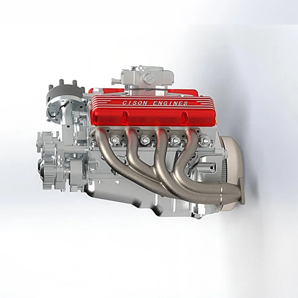 CISON V8 Engine Pro Small-block 44CC 1/6 Scale Water-Cooled 4-Stroke 8-Cylinder Gasoline Engine Internal Combustion V8 Engine Model Kit that Works