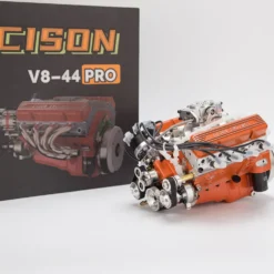 CISON V8 Engine Pro Small-block 44CC 1/6 Scale Water-Cooled 4-Stroke 8-Cylinder Gasoline Engine Internal Combustion V8 Engine Model Kit that Works