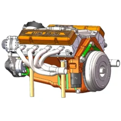 CISON V8 Engine Pro Small-block 44CC 1/6 Scale Water-Cooled 4-Stroke 8-Cylinder Gasoline Engine Internal Combustion V8 Engine Model Kit that Works