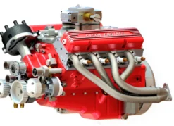 CISON V8 Engine Small block 44CC 1/6 Scale Water Cooled 4-Stroke 8-Cylinder Gasoline Engine Internal Combustion V8 Engine Model Kit that Works