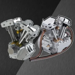 CISON V2 Engine V-twin 2-Cylinder 4-Stroke Air-Cooled Gasoline Engine Motorcycle RC Engine Model - Panhead & Shovelhead Collection