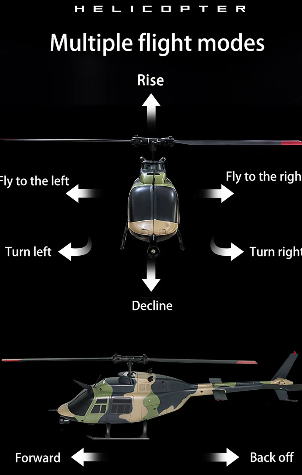 C138 1/33 Scale BELL 206 Helicopter 2.4G 6CH Single-propeller Flybarless Helicopter