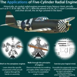 5 Cylinder Radial Engine Model Kit that Works - Build Your Own Radial Engine - TECHING 1: 6 Full Metal Radial Engine Model Kit 230+Pcs
