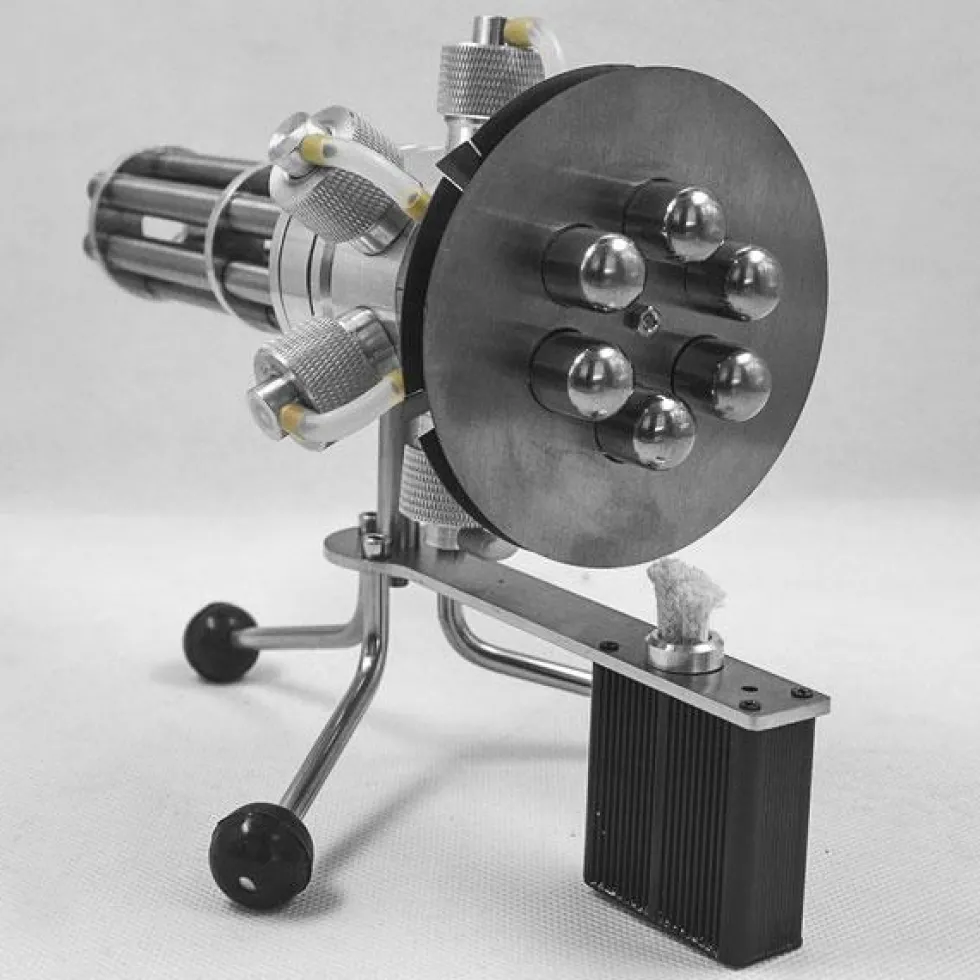 6 Cylinder Stirling Engine Novel Gatling Blaster Design Engine Motor Model - Enginediy
