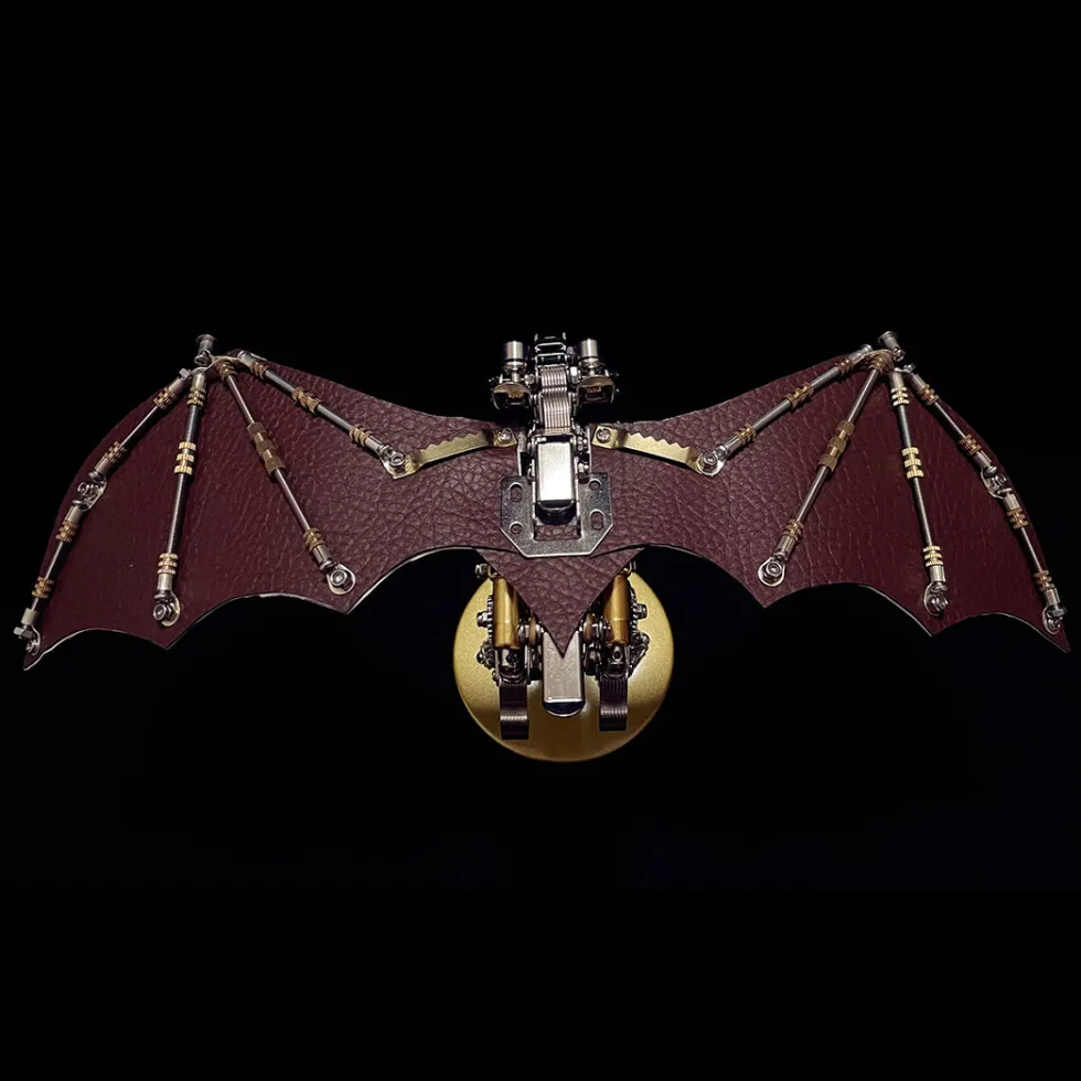 3D Bat Mechanical Steampunk Metal Assembly Animal Model Creepy Halloween Decor