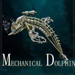 3D DIY Mechanical Dolphin Steampunk Metal Assembly Model Bionic Oceanic Creature Creative Desk Ornament