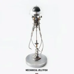 3D DIY Mechanical Jellyfish Steampunk Bionic Model with LED Lights Creative Desk Ornament