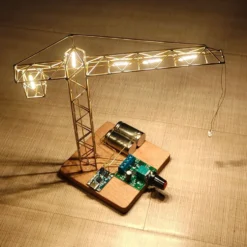 DIY Metal Wire Tower Crane Night Light Kit – STEM Display Sculpture Model Kit