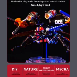 3D Mechanical Bionic Beetle Assembly Model Kit with LED Lighting Eight-Cylinder Engine