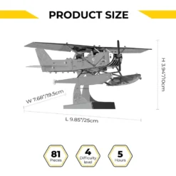 3D Metal Aircraft Model Kit, Collectible Desktop Display for Aviation Lovers-81PCS
