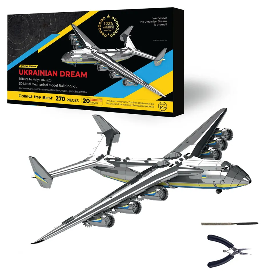 3D Metal AN-225 MRIYA Aircraft Model Kit, Collectible Desktop Display for Aviation Lovers-270PCS