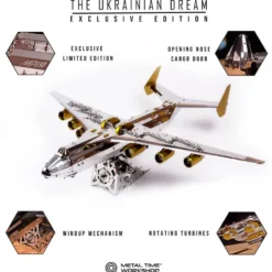 3D Metal AN-225 MRIYA Aircraft Model Kit, Collectible Desktop Display for Aviation Lovers-267PCS