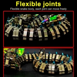 3D Metal DIY Mechanical Cobra Snake Model Realistic Mechanical Kit Creative Gift 1000PCS+