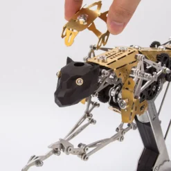 3D Metal Mechanical Burning Leopard Assembly Model Kit