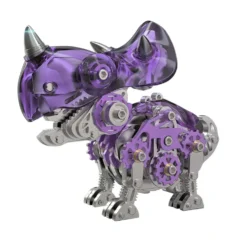 3D Metal Mechanical Dinosaur Model Kit DIY Triceratops Assembly Model - 160PCS