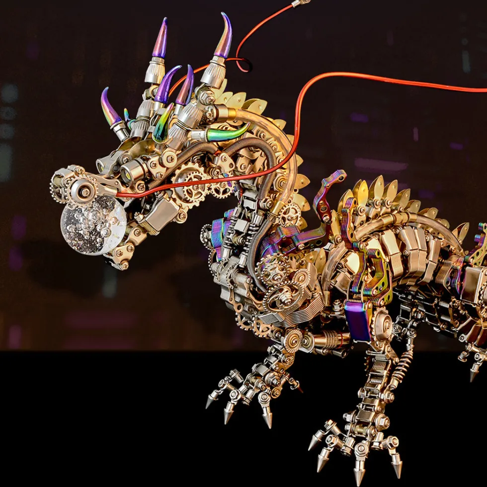 3D Metal Mechanical Dragon Crafts DIY Assembly Model Kit Art Device for Kids, Teens and Adults-2030+PCS