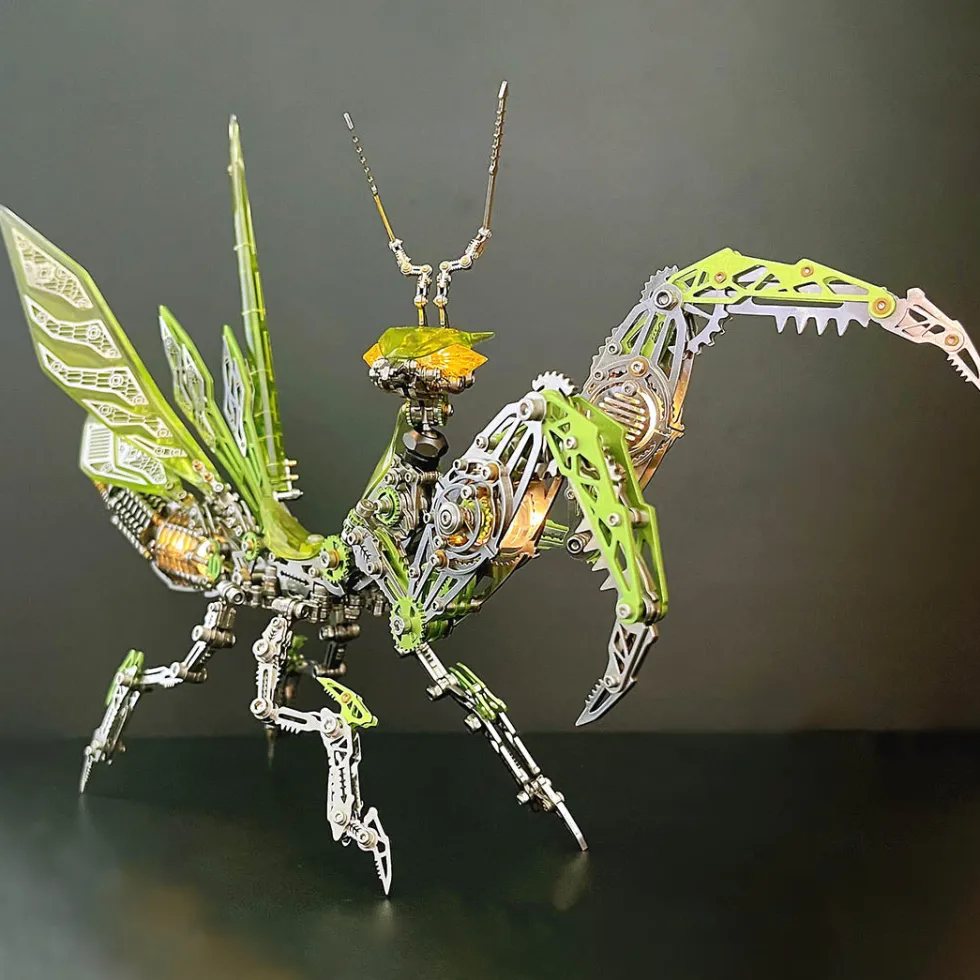 3D Metal Mechanical Mantis DIY Assembly Insect Model Kits Creative Ornaments-1000+PCS