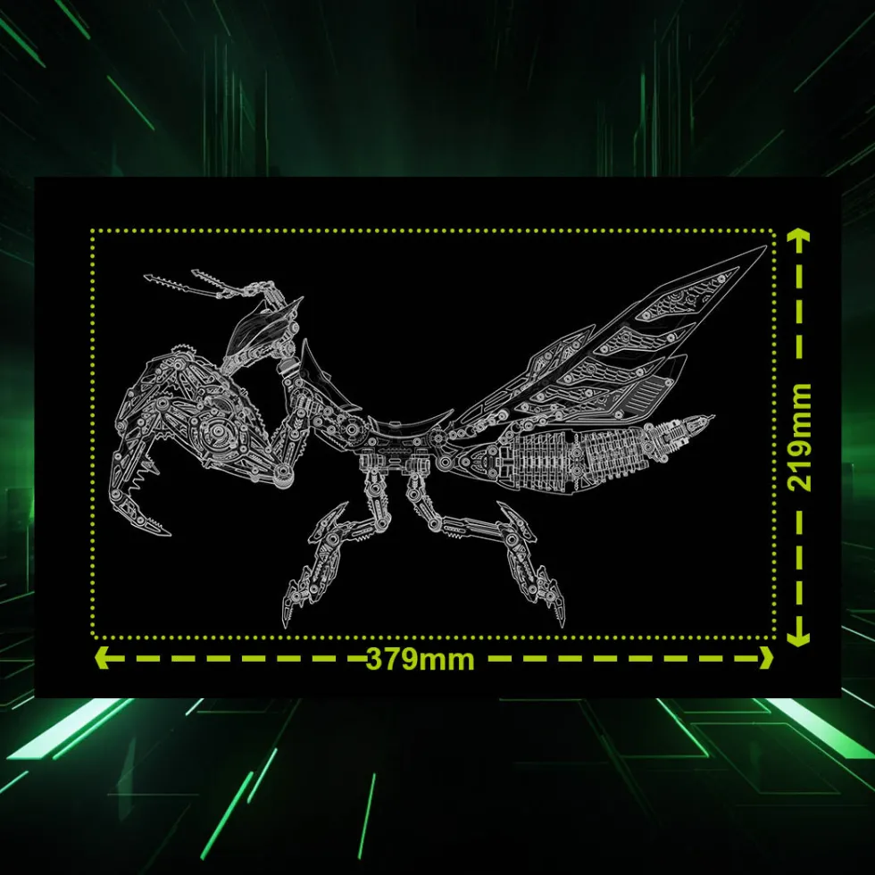 3D Metal Mechanical Mantis DIY Assembly Insect Model Kits Creative Ornaments-1000+PCS