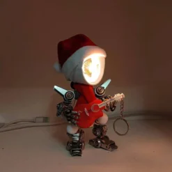 3D Metal Mechanical Punk Guitarist Robot Christmas Colorful Ambient Lamp Model Assembly Kit for Kids, Teens, and Adults-366PCS