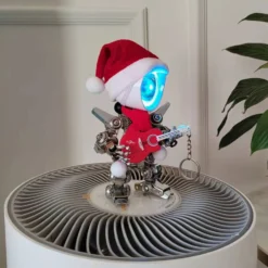 3D Metal Mechanical Punk Guitarist Robot Christmas Colorful Ambient Lamp Model Assembly Kit for Kids, Teens, and Adults-366PCS