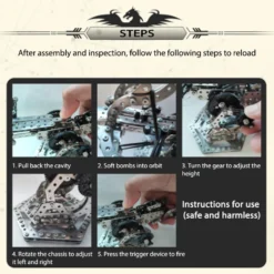 3D Metal Mechanical Puzzle Dragon Crossbow Model Assembly Kit for Kids, Teens, and Adults-812PCS