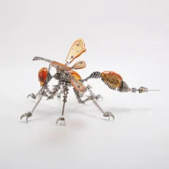 3D Metal Mechanical Wasp Puzzle Model Kit with LED Lights