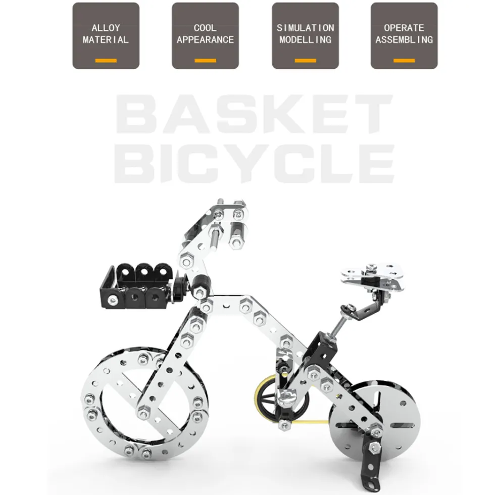 3D Metal Puzzle Bicycle Assembly Kit DIY Model Toys Kit Adults Kids -191PCS