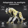 3D Metal Puzzle Mechanical Wolf Kit-Steampunk Creature Model with Movable Joints, Desktop Display Collectible Mechanical Figure