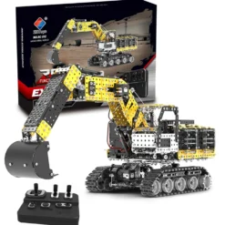 3D Metal Puzzle RC Excavator Model Kit 2.4G 12CH Metal Simulation of Alloy Excavator Construction Vehicle Model Construction-2544PCS