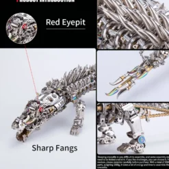 3D Metal Sleeping Crocodile DIY Metal Puzzle Model Kit Mechanical Assembly Crafts 1500+PCS