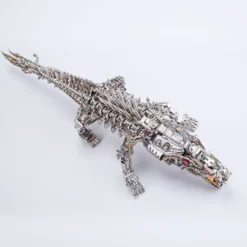 3D Metal Sleeping Crocodile DIY Metal Puzzle Model Kit Mechanical Assembly Crafts 1500+PCS
