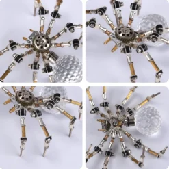 3D Metal Spider Model DIY Kits with 3CM Glowing LED Crystal Ball -270PCS+