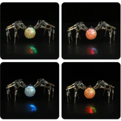 3D Metal Spider Model DIY Kits with 2CM Glowing Crystal Ball -270PCS+